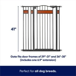 Frisco Wood Accents Extra Tall Auto-close Dog Gate -Cat Supply Store 221968 PT1. AC SS1800 V1599256962