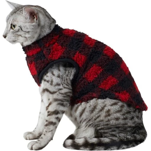 Frisco Ultra Lightweight Plaid Dog & Cat Fleece Vest -Cat Supply Store 224280 PT2. AC SS1800 V1599496583