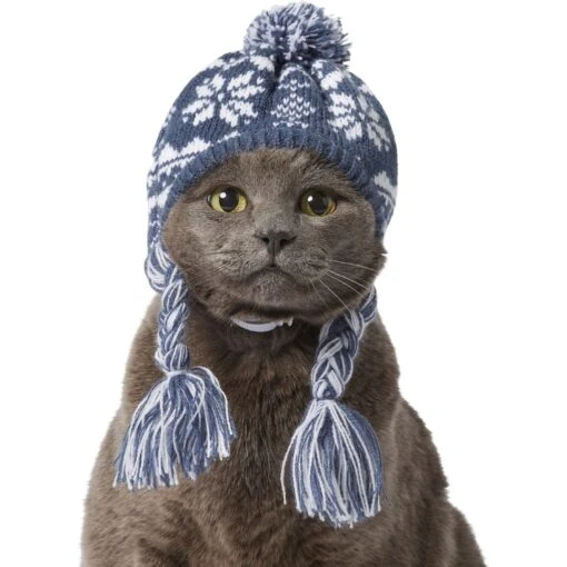 Frisco Fair Isle Dog & Cat Knitted Hat, Navy -Cat Supply Store 228800 PT2. AC SS1800 V1671133431