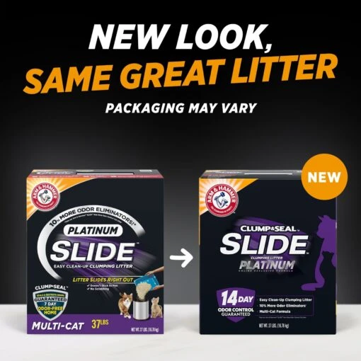 Arm & Hammer Litter SLIDE Platinum Easy Clean-Up Multi-Cat Clumping Cat Litter -Cat Supply Store 229240 PT1. AC SS1800 V1663797374