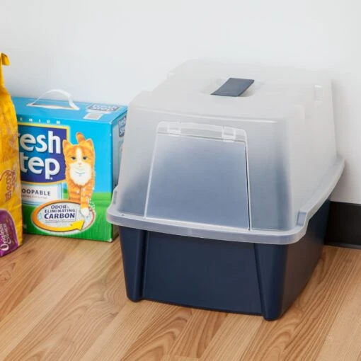 IRIS USA Enclosed With Front Door Flap & Scoop Cat Litter Box -Cat Supply Store 231660 PT7. AC SS1800 V1680808960