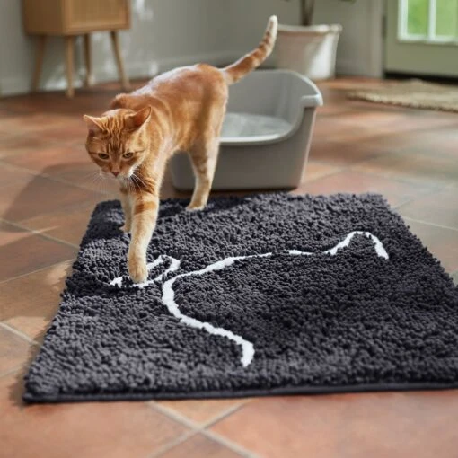 Frisco Microfiber Chenille Cat Silhouette Litter Mat -Cat Supply Store 235902 PT4. AC SS1800 V1676556246