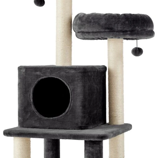 Frisco 55-in Faux Fur Cat Tree & Condo -Cat Supply Store 236542 PT4. AC SS1800 V1615987677