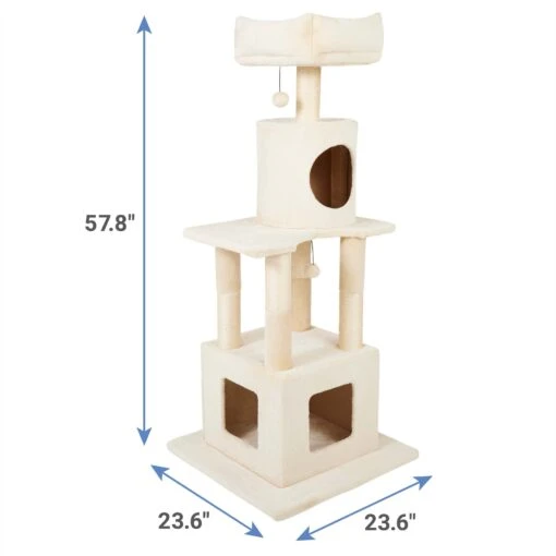 Frisco 54 In Faux Fur Cat Tree & Condo -Cat Supply Store 236551 PT1. AC SS1800 V1637359943