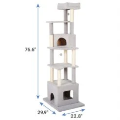 Frisco 80-in Faux Fur Cat Tree & Condo -Cat Supply Store 236556 PT1. AC SS1800 V1637361444