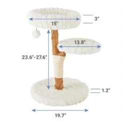 Frisco Natural Wood Modern Cat Tree With Toy, Ivory, Medium -Cat Supply Store 236561 PT1. AC SS1800 V1617026238