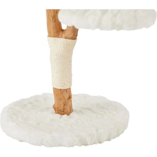 Frisco Natural Wood Modern Cat Tree With Toy, Ivory, Medium -Cat Supply Store 236561 PT5. AC SS1800 V1615988825