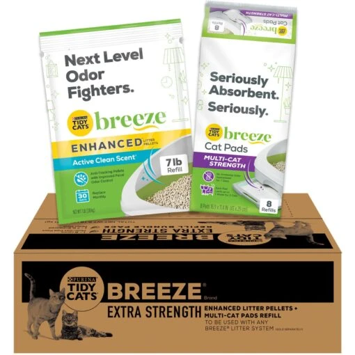 Tidy Cats Breeze Enhanced Active Clean Scent Litter Pellets & Multi-Cat Pads Bundle Pack -Cat Supply Store 238093 MAIN. AC SS1800 V1699396511