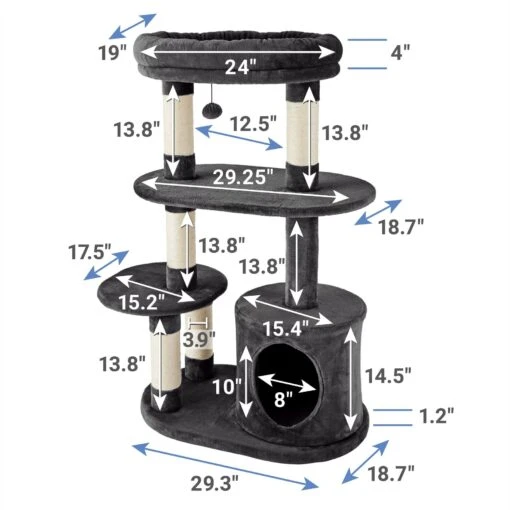 Frisco 48.25-in Heavy Duty Faux Fur Cat Tree & Condo -Cat Supply Store 238154 PT1. AC SS1800 V1617026080