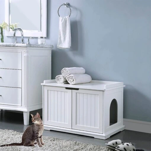 Unipaws Decorative Cat Litter Box Enclosure -Cat Supply Store 241607 PT1. AC SS1800 V1600398670