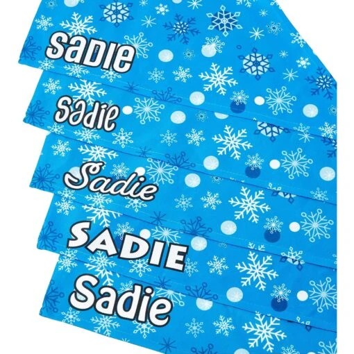 Frisco Blue Snowflakes Personalized Dog & Cat Bandana -Cat Supply Store 242803 PT4. AC SS1800 V1618511514