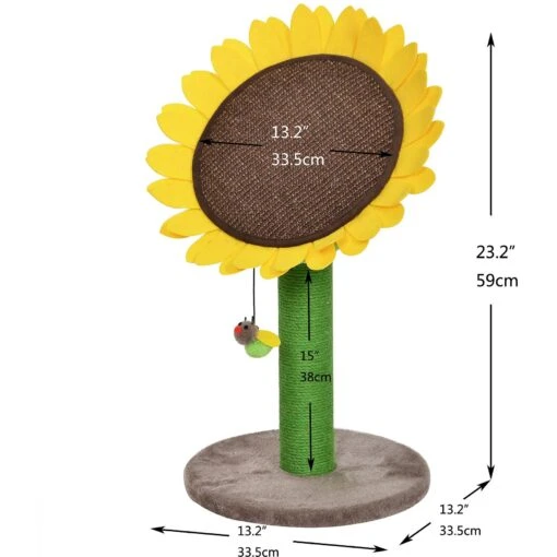 Catry Sunflower 23.2-in Sisal Cat Scratching Post With Toy -Cat Supply Store 244332 PT1. AC SS1800 V1595013075