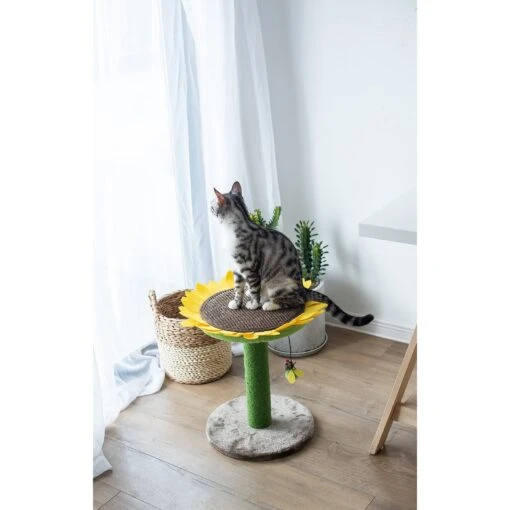 Catry Sunflower 23.2-in Sisal Cat Scratching Post With Toy -Cat Supply Store 244332 PT4. AC SS1800 V1595018510