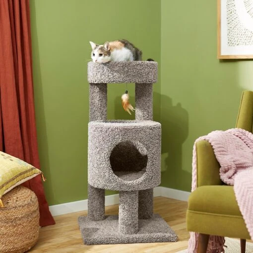 Frisco 36-in Real Carpet Wooden Cat Tree -Cat Supply Store 244521 MAIN. AC SS1800 V1605141425