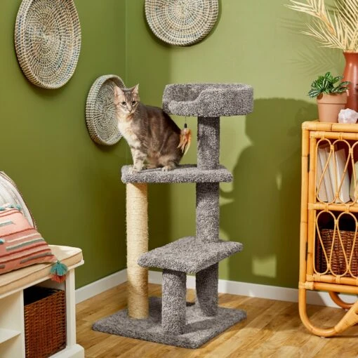 Frisco 41.5-in Real Carpet Wooden Cat Tree -Cat Supply Store 244527 MAIN. AC SS1800 V1606765034