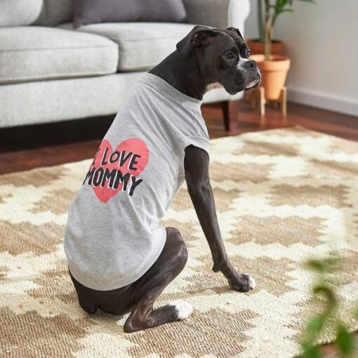 Frisco I Love Mommy Dog & Cat T-Shirt, Gray -Cat Supply Store 249278 PT4. AC SS1800 V1624606063