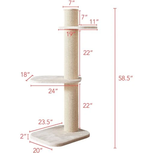 Two By Two City Cat Deluxe European 58-in Faux Fur Cat Tree -Cat Supply Store 251765 PT1. AC SS1800 V1600292170