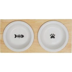 Frisco Double Elevated Cat Bowl With Wood Stand -Cat Supply Store 256082 PT4. AC SS1800 V1615313792