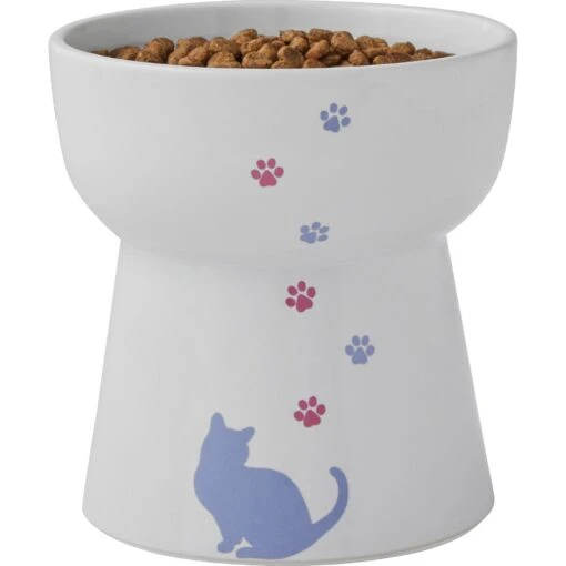 Frisco Cat Print Non-Skid Elevated Ceramic Cat Bowl, Tall -Cat Supply Store 256099 PT5. AC SS1800 V1616522652