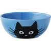 Frisco Cat Face Non-skid Ceramic Cat Bowl, Blue -Cat Supply Store 256103 MAIN. AC SS1800 V1617997002