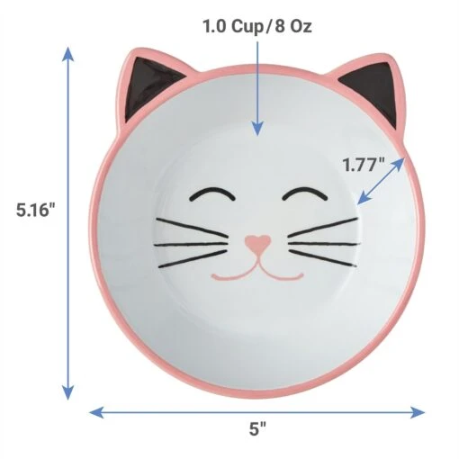 Frisco Cat Face Non-skid Ceramic Cat Bowl, Pink -Cat Supply Store 256107 PT1. AC SS1800 V1616697130