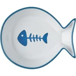 Frisco Fish Shaped Non-skid Ceramic Cat Bowl -Cat Supply Store 256111 PT4. AC SS1800 V1616522607