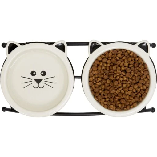 Frisco Cat Face Non-skid Elevated Double Ceramic Cat Bowl -Cat Supply Store 256113 PT5. AC SS1800 V1615311146