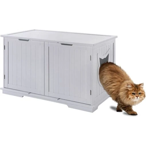 Sweet Barks Wooden Washroom Bench Cat Litter Box Enclosure -Cat Supply Store 258683 MAIN. AC SS1800 V1603830391