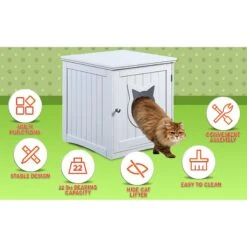 Sweet Barks Wooden Side Table Cat Litter Box Enclosure -Cat Supply Store 258686 PT5. AC SS1800 V1603834309