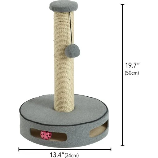 Two By Two The Elm 19.7-in Jute Cat Scratching Post, Grey -Cat Supply Store 261421 PT1. AC SS1800 V1606148275