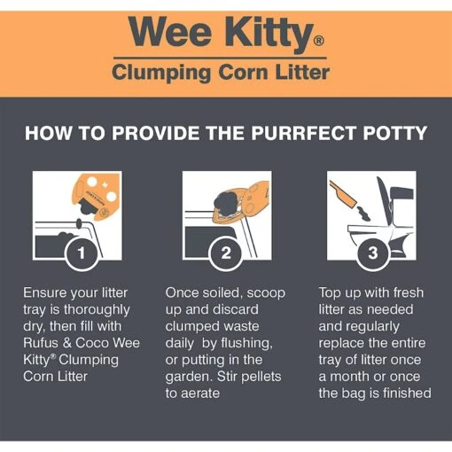 Rufus & Coco Wee Kitty Unscented Clumping Corn Cat Litter -Cat Supply Store 261674 PT6. AC SS1800 V1605667021