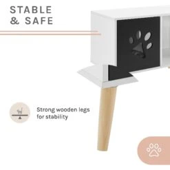 Sam's Pets Convertible 22-in Cat Tree End Table, Black & White -Cat Supply Store 261866 PT5. AC SS1800 V1634934399