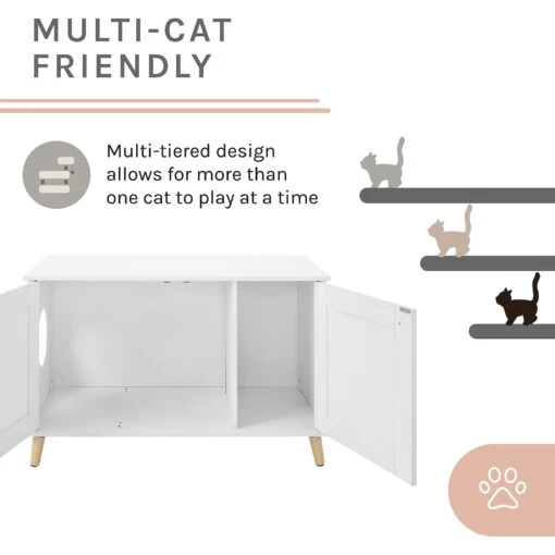 Sam's Pets Becky 24.5-in Cat Tree End Table & Litter Box Enclosure, White -Cat Supply Store 261880 PT3. AC SS1800 V1635094967