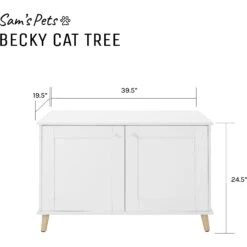 Sam's Pets Becky 24.5-in Cat Tree End Table & Litter Box Enclosure, White -Cat Supply Store 261880 PT8. AC SS1800 V1635094935