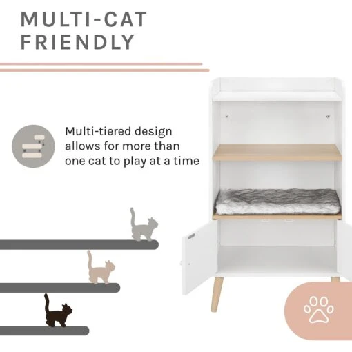 Sam's Pets Becky 39-in Single Rest Bookshelf With Drawer & Cat Tree -Cat Supply Store 261886 PT3. AC SS1800 V1635017187