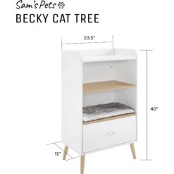 Sam's Pets Becky 39-in Single Rest Bookshelf With Drawer & Cat Tree -Cat Supply Store 261886 PT8. AC SS1800 V1635094596