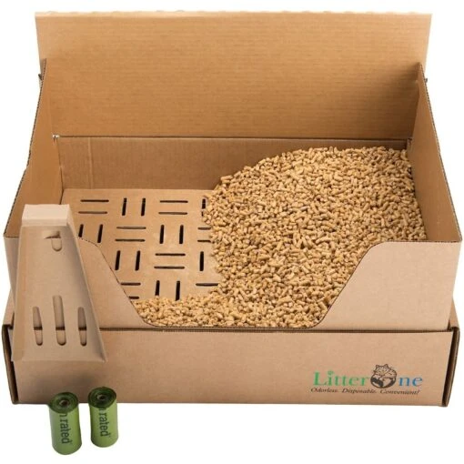 Litter One Biodegradable Disposable Cat Litter Box Kit -Cat Supply Store 262935 PT1. AC SS1800 V1606756327