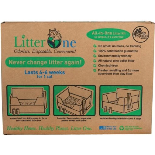 Litter One Biodegradable Disposable Cat Litter Box Kit -Cat Supply Store 262935 PT4. AC SS1800 V1606806132