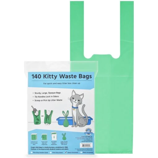 Doggie Walk Bags Unscented Tie Handle Cat Litter Bags, Green, 140 Count -Cat Supply Store 264719 MAIN. AC SS1800 V1610753842