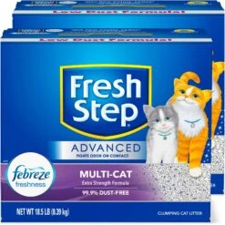 Fresh Step Advanced Multi-Cat Febreze Freshness Scented Clumping Clay Cat Litter, 18.5-lb Box -Cat Supply Store 266338 PT6. AC SS1800 V1694464644