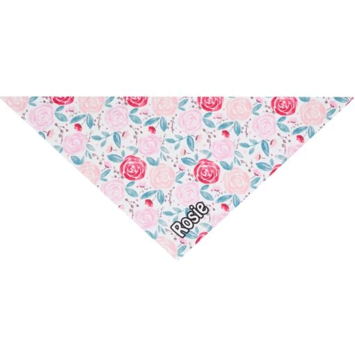 Frisco Watercolor Roses Personalized Dog & Cat Bandana -Cat Supply Store 267531 PT2. AC SS1800 V1632688395