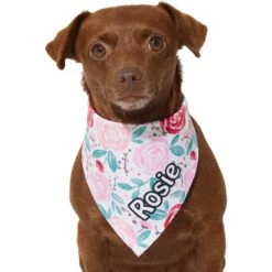 Frisco Watercolor Roses Personalized Dog & Cat Bandana -Cat Supply Store 267531 PT5. AC SS1800 V1632424286