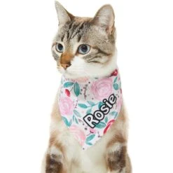 Frisco Watercolor Roses Personalized Dog & Cat Bandana -Cat Supply Store 267531 PT6. AC SS1800 V1632421576