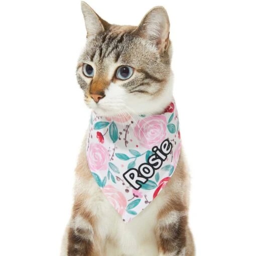 Frisco Watercolor Roses Personalized Dog & Cat Bandana -Cat Supply Store 267531 PT6. AC SS1800 V1632421576