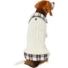 Frisco Cream Cable Knit Dog & Cat Sweater, White/Red Plaid -Cat Supply Store 268057 MAIN. AC SS1800 V1628629892