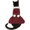 Frisco Mediumweight Pom Pom Bow Dog & Cat Peacoat Dress, Red -Cat Supply Store 268200 MAIN. AC SS1800 V1628794925