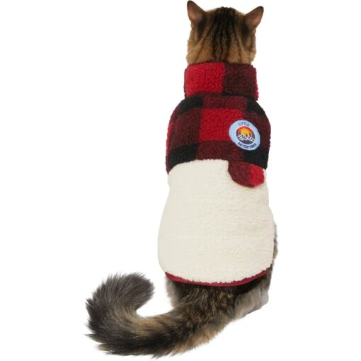 Frisco Mediumweight Red Plaid Insulated Dog & Cat Sherpa Coat -Cat Supply Store 268320 PT2. AC SS1800 V1628773353