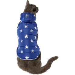 Frisco Mediumweight Metallic Star Print Insulated Dog & Cat Parka, Navy -Cat Supply Store 268413 PT2. AC SS1800 V1628797317