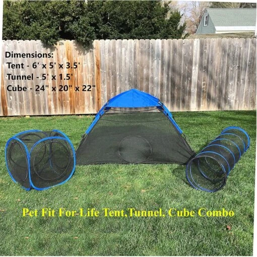 Pet Fit For Life Tent Tunnel Cube Dog & Cat Pen, Black -Cat Supply Store 272265 PT1. AC SS1800 V1627595569