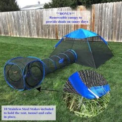 Pet Fit For Life Tent Tunnel Cube Dog & Cat Pen, Black -Cat Supply Store 272265 PT6. AC SS1800 V1627594321